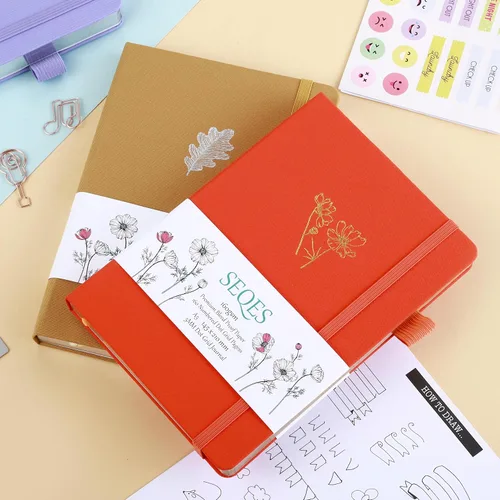 Miniatura 9 de Cuaderno Diario Punteado de Bala A5 Papel Grueso de 160gsm a Prueba de Sangre, Encuadernación Plana, 160 Páginas Numeradas Cuaderno