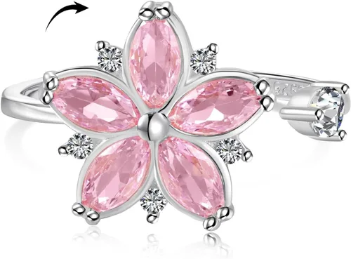 Miniatura 4 de Anillo de plata 925, anillos de plata ajustables para mujer, anillos de pulgar abiertos, anillos de circonio, anillos ajustables, anillos abiertos