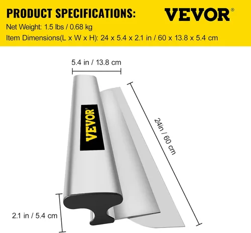 Miniatura 7 de VEVOR Hoja de alisado, cuchillo de alisado de 24 pulgadas, cuchillo de construcción de acero inoxidable europeo, espátula de perfil de aluminio