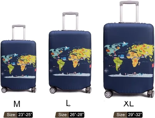 Miniatura 5 de Madfifennina - Protector de equipaje de viaje lavable de elastano para maleta, 23-32 pulgadas, Mapa