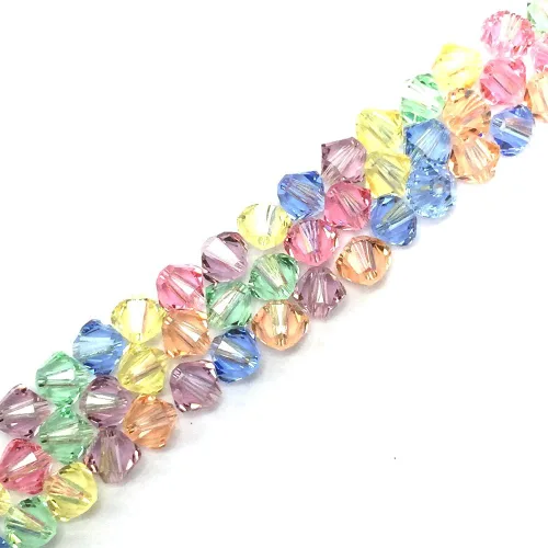 50 piezas de cristal austriaco Austria 5328 0.197 in Crystal Xilion Bicone Beads Rhinestone DIY Joyería Marking Baby Colors Mix Collar Pulsera