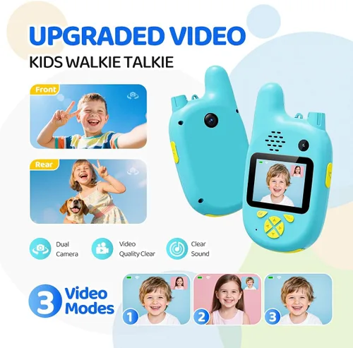 Miniatura 2 de Juguetes electrónicos para niños, video walkie-talkie y cámara, radio bidireccional de larga distancia Walkies talkies, fotos, mensajes de voz