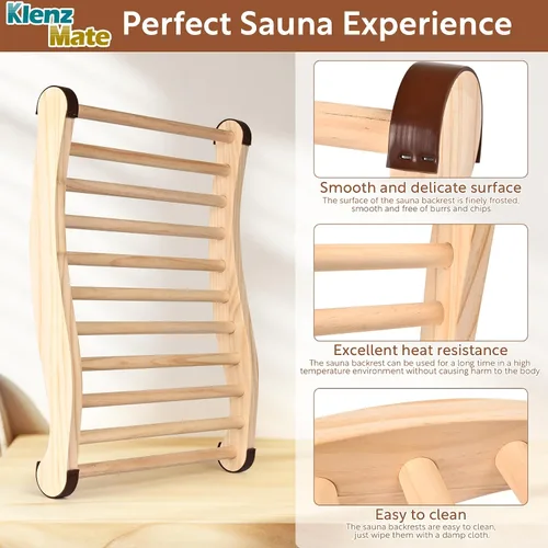 Miniatura 3 de Respaldo de sauna mejorado, accesorios de sauna, diseño en forma de S con silla de sauna con respaldo, con almohadillas antideslizantes, diseño