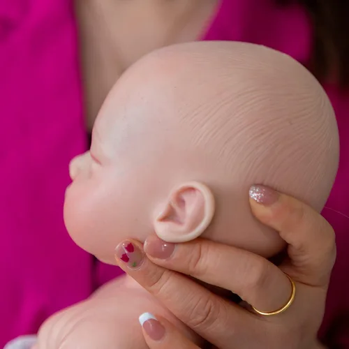 Miniatura 5 de Muñeca realista de bebé recién nacido de 19 pulgadas, 6.5 libras, platino líquido, de silicona, suave, de silicona, recién nacido, niña, realista