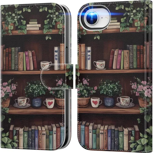 Miniatura 69 de DEENAKIN Funda tipo cartera para iPhone 15 con tarjetero + clip para efectivo, bloqueo RFID, protección contra caídas de grado militar y obras