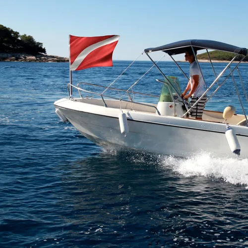 Miniatura 7 de 2 banderas de buceo con ojales dorados de 20 x 24 pulgadas, nailon de doble costura, banderas de buceo rojas y blancas para buceo, pesca submarina