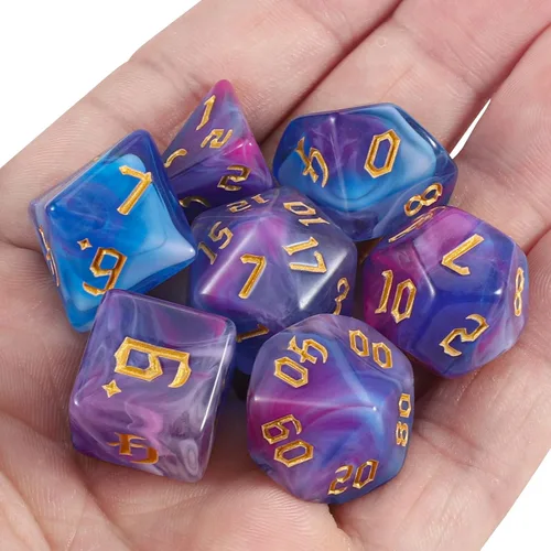 Miniatura 7 de CiaraQ DND Juego de Dados Poliédricos con Bolsa de Dados para Calabozos y Dragones RPG MTG Juegos de Rol de Mesa