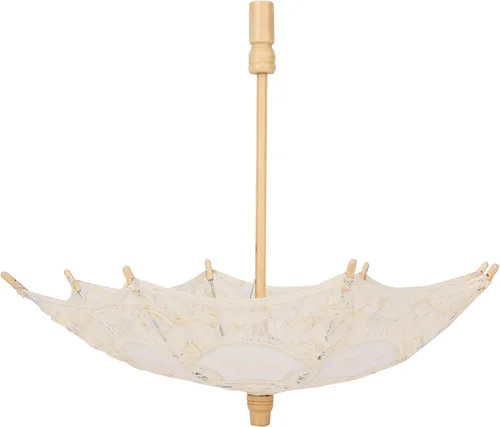 TOPINCN Bridal Umbrella Wedding Umbrella Lace for Lace Umbrella Prop Banquet Umbrella Racks (beige trumpet)