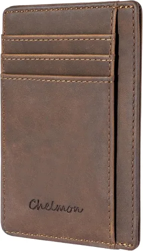 Miniatura 9 de Cartera Chelmon Slim RFID - Cartera de bolsillo frontal minimalista para tarjetas de crédito delgadas