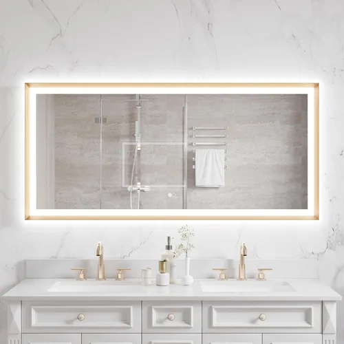 Miniatura 14 de WELLFOR Espejo de baño LED de 28 x 36 pulgadas, espejo de tocador de baño con luz, espejo de pared de baño, espejo de baño iluminado, montaje