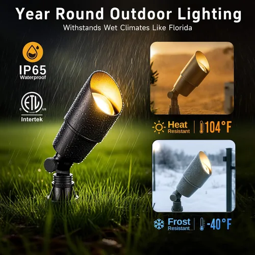 Miniatura 4 de Gardenreet Focos de Paisaje de Bajo Voltaje - Luz Ascendente LED de Latón para Exteriores 12V, Focos con Cable IP65 Impermeables, Bronce Antiguo