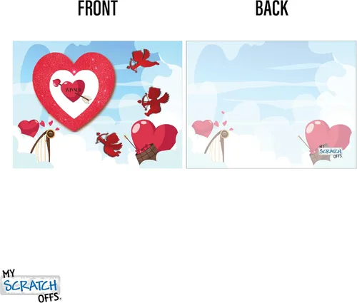 Miniatura 4 de My Scratch Offs Paquete de 26 tarjetas de San Valentín para rascar el corazón de Cupido, tarjetas de revelación de corazón de 3 x 4 pulgadas