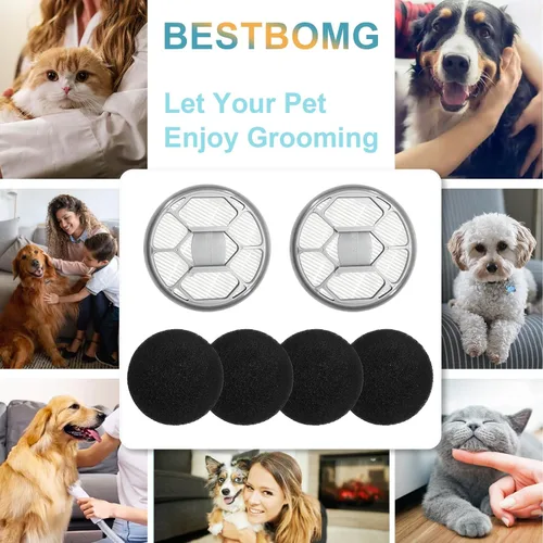 Miniatura 5 de Accesorios de repuesto de filtro de esponja Hepa compatibles con Oneisall & Afloia & Homeika Pet Grooming Kit & Vacuum (2 filtros Hepa + 4 esponjas)