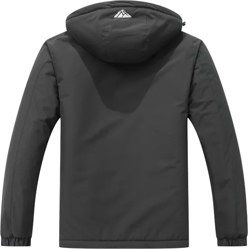 Miniatura 2 de Chaqueta de esquí de invierno impermeable para hombre, chaqueta de snowboard de invierno impermeable con capucha y forro polar resistente al viento