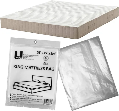 Miniatura 6 de uBoxes Fundas de colchón Queen y King, polietileno resistente de 2 mil