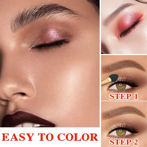 Miniatura 6 de Paleta de sombra de ojos desnudos de 10 colores, paleta de sombra de ojos mate nude, paleta de sombra de ojos con pigmento de purpurina natural, A+B