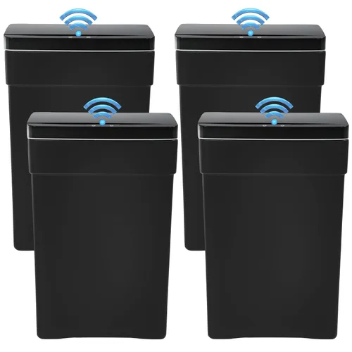 Miniatura 11 de Dkeli Bote de basura automático de 13 galones para cocina, baño, dormitorio, oficina en casa, de plástico de alta capacidad sin contacto con tapa