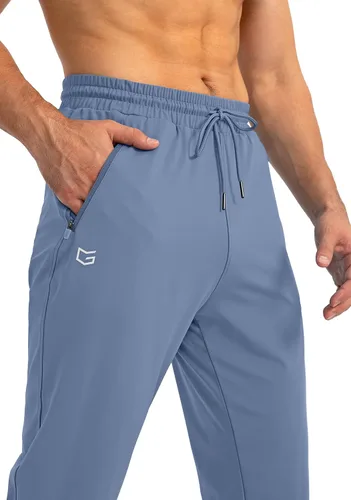 Miniatura 4 de G Gradual Pantalones deportivos para hombre con bolsillos con cremallera, pantalones deportivos cónicos para entrenamiento, correr, correr