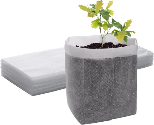 Miniatura 17 de GREANER 200 bolsas de vivero de plantas, 3.5 x 4.7 pulgadas, bolsas de cultivo de plantas de tela biodegradable no tejida, macetas de plantas