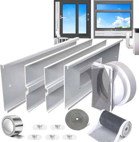Miniatura 12 de Kit portátil de ventana de CA + manguera de ventilación de aire acondicionado para ventanas corredizas de doble colgado/pequeñas de 26-47 pulgadas