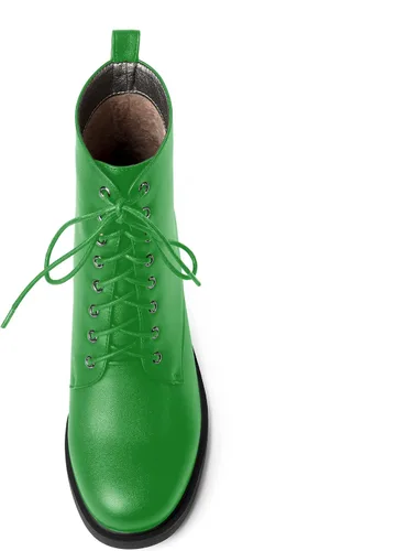 Miniatura 59 de ROSERWISH Botas altas de tacón bajo y grueso para mujer, con cordones, cómodas, modernas, con puntera redonda, de 2.5 pulgadas