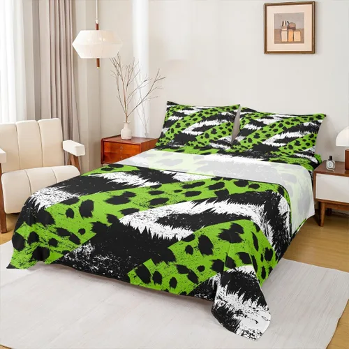 Miniatura 40 de Juego de sábanas abstractas de piel de guepardo, tamaño individual, decoración de lujo para habitación de niños, niñas y mujeres, juego de ropa