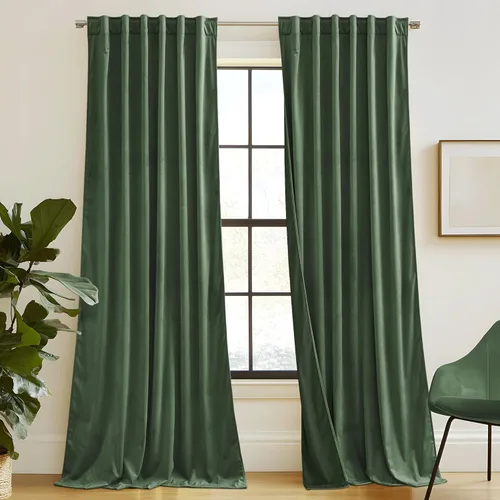 Miniatura 12 de RYB HOME - Cortinas de terciopelo beige, cortinas decorativas resistentes con pestaña trasera, cubierta de privacidad para oscurecer habitación