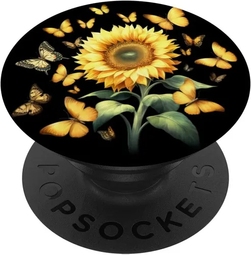 Miniatura 6 de Lindo amarillo mariposa girasol monarca mariposa naturaleza PopSockets MagSafe PopGrip para iPhone