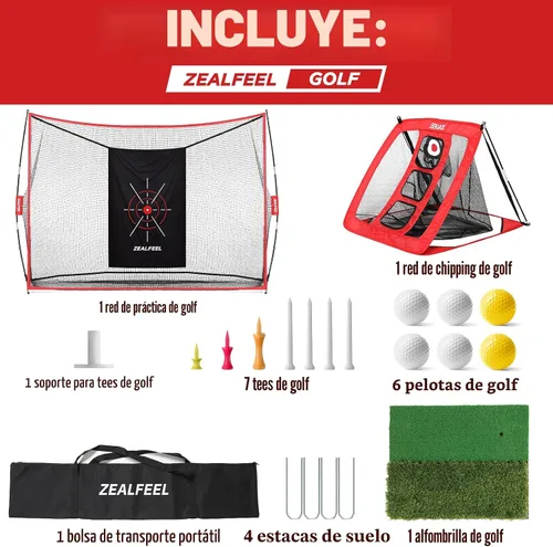 Miniatura 7 de ZEALFEEL Golf Net, 10x7FT/10x8FT/11x8FT Golf Simulator Cage System with Impact Screen & Side Barriers, Golf Practice Net for Indoor Outdoor Backyard
