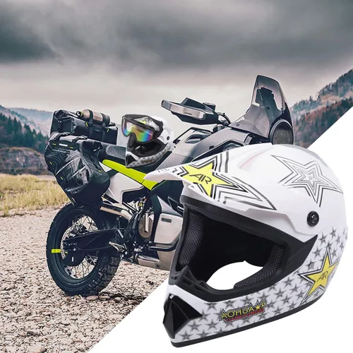 Miniatura 2 de TFCFL DOT - Casco de motocross, unisex, para jóvenes y niños, casco de motocross para todoterreno y cuatrimoto, con gafas y guantes