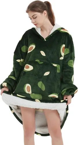 Miniatura 6 de NAFLEAP Manta con capucha para mujer, manta vestible para adultos, de gran tamaño, forro polar, sherpa, sudadera de Navidad, regalo para mujeres