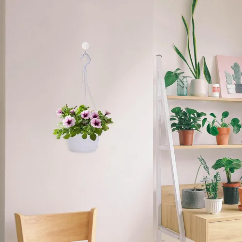 Miniatura 7 de DOITOOL 10 macetas colgantes de plástico, macetas colgantes de 6.29 pulgadas, maceta para plantas de interior y exterior, decoración de jardín