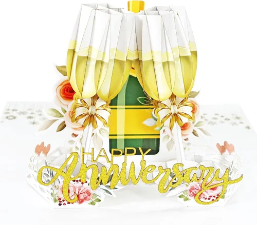 Miniatura 3 de CUTPOPUP - Tarjetas de aniversario desplegables, tarjeta de aniversario de boda 3D para él, esposa, marido, mamá, papá, tarjeta de cumpleaños, día
