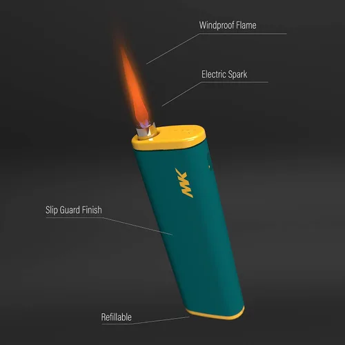 Miniatura 2 de Encendedores MK Jet-Hue de colores surtidos, a prueba de viento y recargables - 10 piezas, para acampar y encender velas