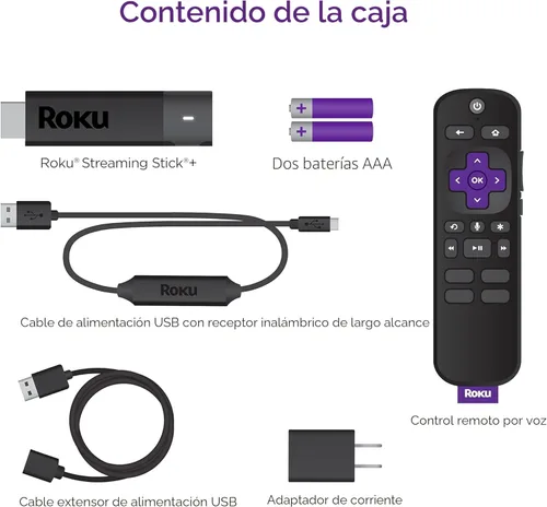 Miniatura 5 de Roku Streaming Stick+ Dispositivo de transmisión HD/4K/HDR con alcance inalámbrico de largo alcance y control remoto de voz Roku con controles