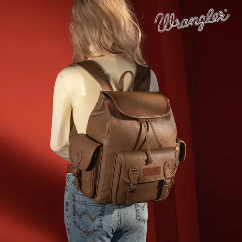 Miniatura 2 de Wrangler Mochila vintage para hombres y mujeres, mochila grande para trabajo, negocios, viajes, bolsas impermeables, Caqui oscuro, Mochilas de viaje