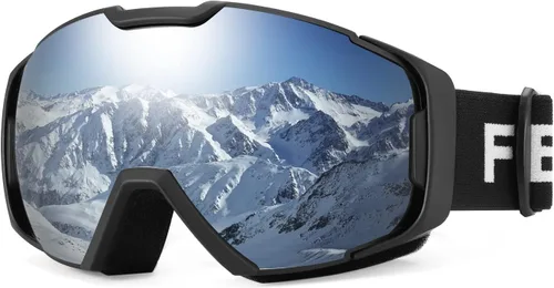 Miniatura 19 de FEISEDY Ski Goggles, OTG Snow Sport Goggles for Adult Youth, Anti-Fog UV400 Protection Bendable Dual-Lenses B2961