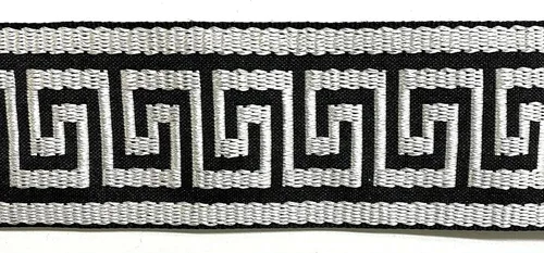 Miniatura 3 de Cinta tejida jacquard griega de 1-3/4 pulgadas, 6 yardas continuas (A)