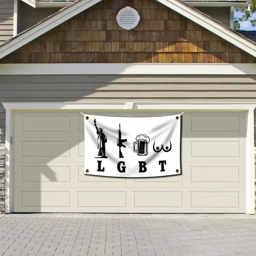 Miniatura 6 de Liberty Guns Beer Tittes - Póster divertido de pared de cueva de hombre duradero de 3 x 5 pies con ojales de latón. Este hermoso cartel entretenido
