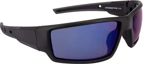 Crossfire Gafas de seguridad Espejo negro mate/azul