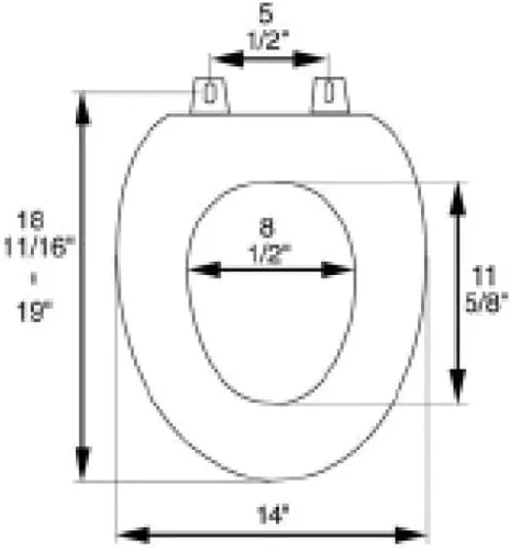 Miniatura 6 de 5Q1E1-17BR - Asiento de inodoro de madera natural con acabado decorativo, incluye bisagra Vari-Adjust Lok-Down R'N'C, alargado, roble claro