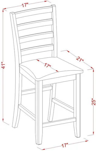 Miniatura 8 de East West Furniture FAIR9-CAP-LC - Juego de comedor de 9 piezas de altura de mostrador, incluye una mesa de cocina cuadrada con pedestal y 8 sillas
