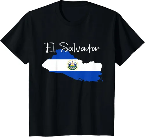 Miniatura 44 de Camiseta con la bandera de El Salvador, mapa de El Salvador, camiseta de Salvador para mujer