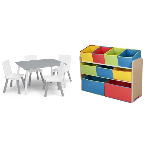 Miniatura 13 de Delta Children Conjunto de mesa y sillas para niños (4 sillas incluidas), gris/azul