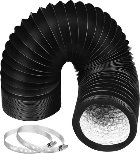 Miniatura 10 de Omont Manguera de ventilación para secadora de 4 pulgadas, 10 pies, tubo de conducto de aire flexible con aislamiento de aluminio, kit de manguera