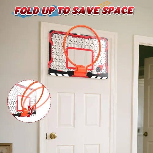 Miniatura 6 de Aro de Baloncesto Mini EagleStone para Puerta y Pared, Llanta Plegable con 3 Bolas y Bomba, Juego de Juguete de Baloncesto para Interiores