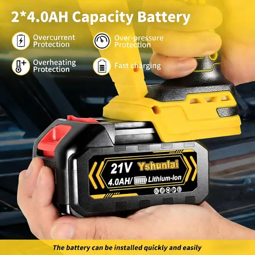 Miniatura 5 de Mini motosierra inalámbrica de 8 pulgadas y 6 pulgadas, motosierra de mano con batería pequeña con 2 baterías de 4000 mAh, motosierra eléctrica sin