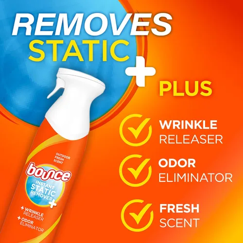 Miniatura 2 de Bounce - Spray antiestático, 3 en 1: Elimina la estática al instante, reduce arrugas al instante, eliminador de olores y spray refrescante