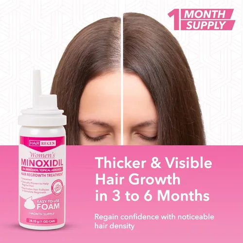 Miniatura 7 de Hair Regen Minoxidil Foam para mujeres 5% - Tratamiento de crecimiento del cabello para mujer - Minoxidil espumoso tópico para mujeres - Ideal
