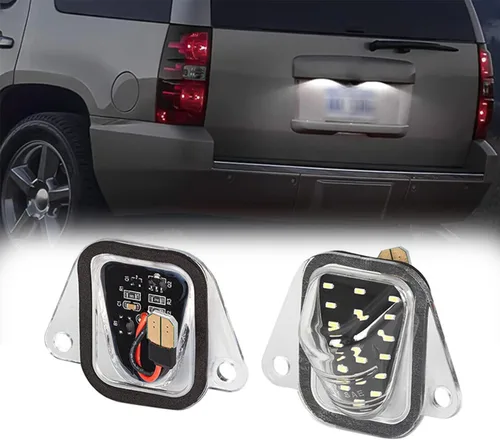 para 2007-2014 Chevy Suburban Tahoe GMC Yukon Cadillac Escalade ESV, luces LED blancas para placa de matrícula, luces de etiqueta de parachoques